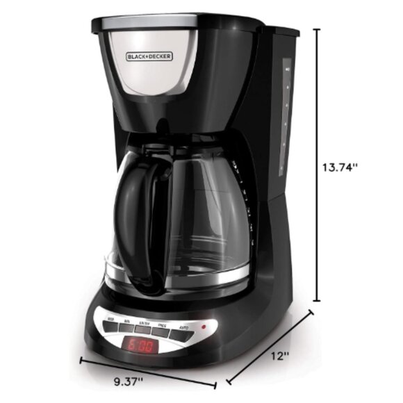 BLACK+DECKER 12-Cup Programmable Coffee Maker, DCM100B, Duralife Carafe - Picture 2 of 2